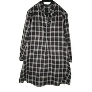 XS Marc Jacobs Plaid, Sheer Dress buttoned, 3/4 sleeve